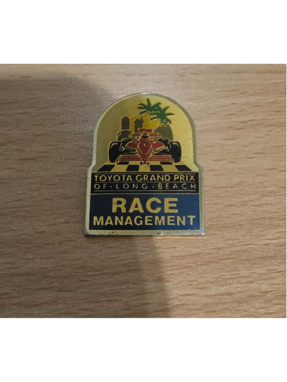 Vintage Toyota Grand Prix Long Beach Race Management Lapel Pin Racing Staff
